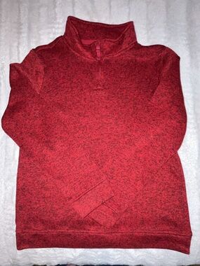 Sonoma Red Heathered Half-Zip Pullover 14/16